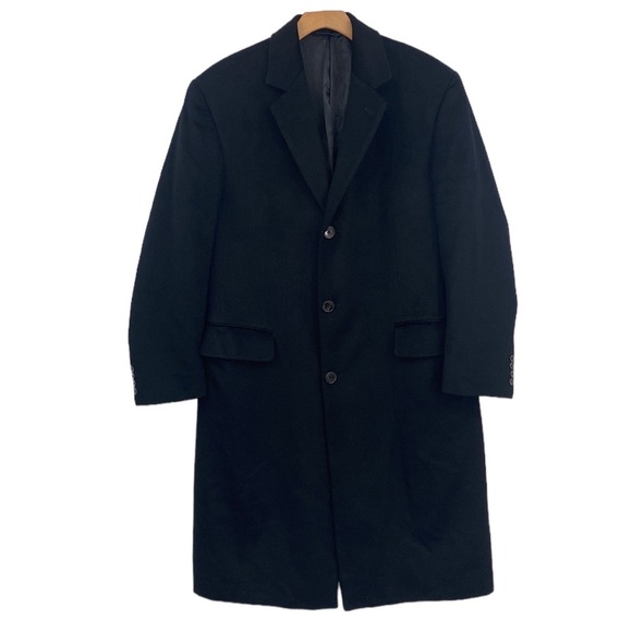 Jacob Siegel Overcoat Blazer Mens Size 42R Black Columbo Wool Cashmere Super 100 - Picture 1 of 13